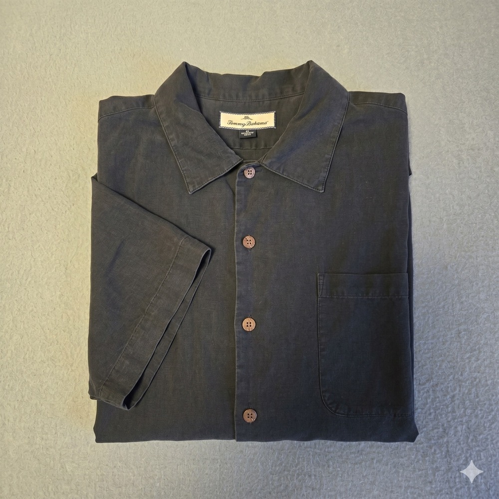 Tommy Bahama Mens XL Black Silk Bikinitini Martini Embroidered Camp Shirt XL - Picture 5 of 16